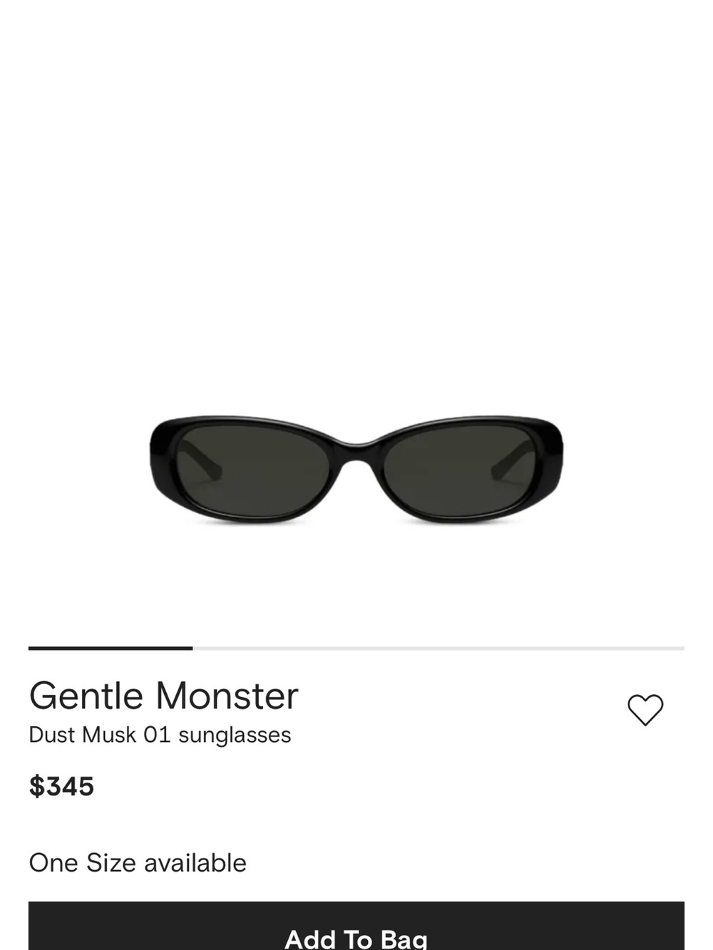 GENTLE MONSTER Dust Musk 01 Black Oval Sunglasses